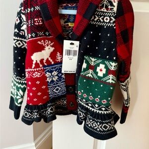 Polo by Ralph Lauren Kids' Holiday Knit Cardigan - Red, Green, Blue